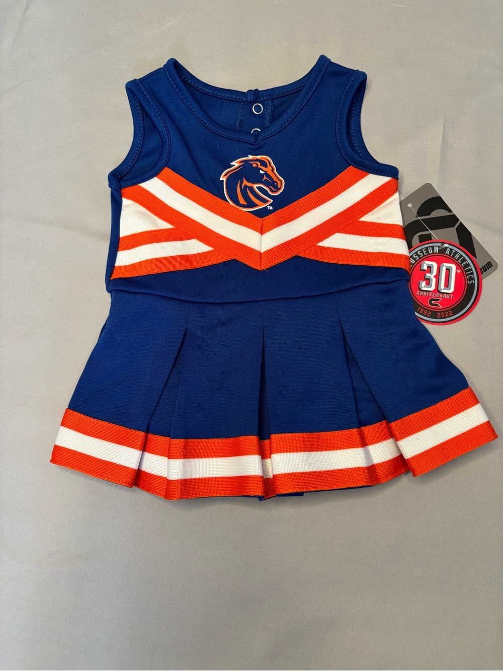 Boise State Broncos Cheer Onesie One-Piece Uni Blue, Orange White Size 3-6m NWT